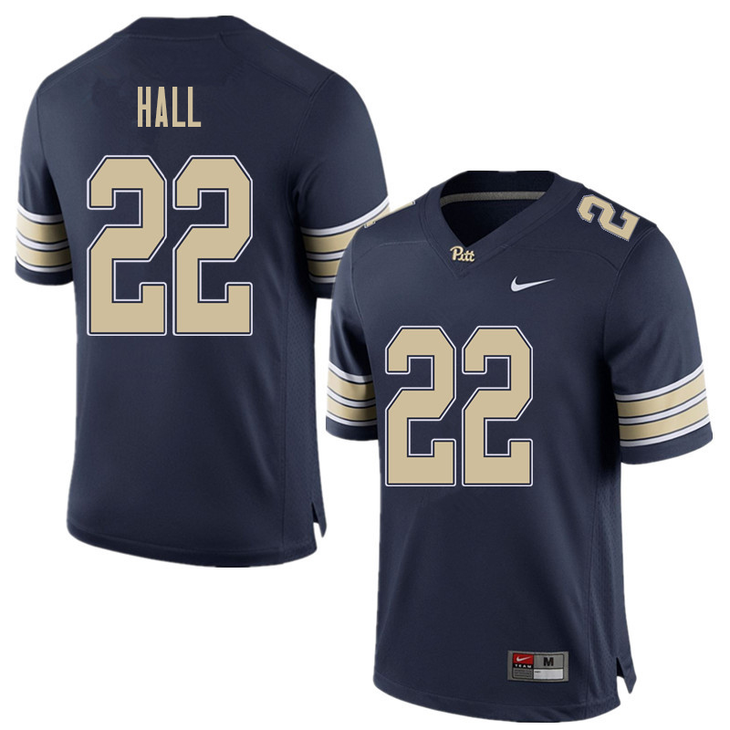 Men #22 Darrin Hall Pittsburgh Panthers College Football Jerseys Sale-Home Blue